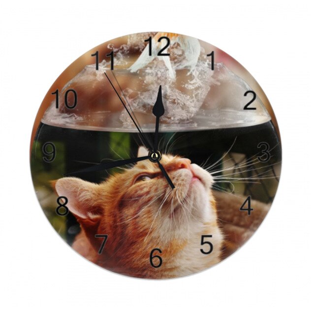 Reloj de pared redondo Gato Pelirrojo