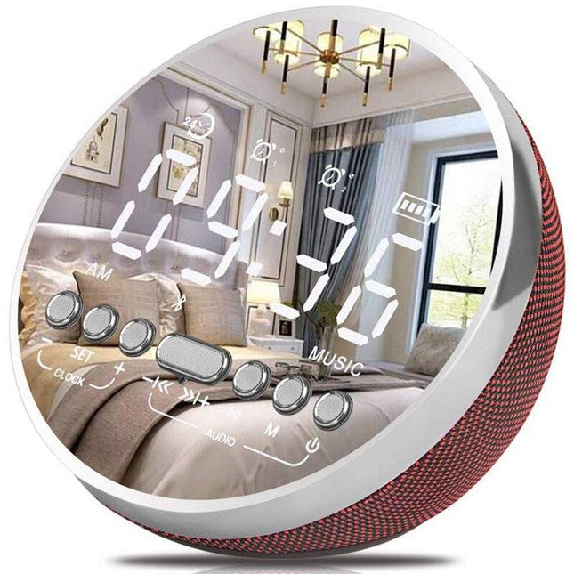 Reloj despertador espejo con altavoz Bluetooth
