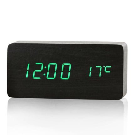 Despertador Digital Clásico de Madera