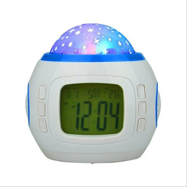 Reloj despertador con proyección de estrellas